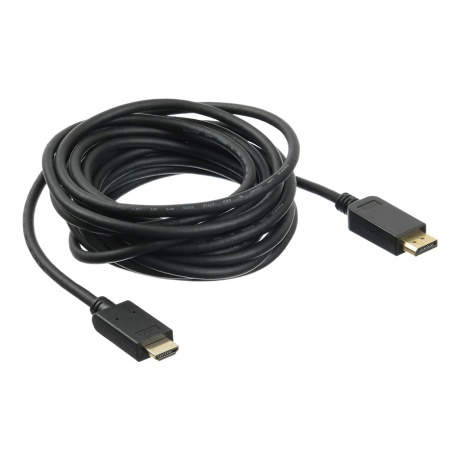 Кабель аудио-видео Buro v 12 DisplayPort (m)-HDMI (m) 5м контакты позолото черный (BHP DPP_HDMI-5) - фото 3