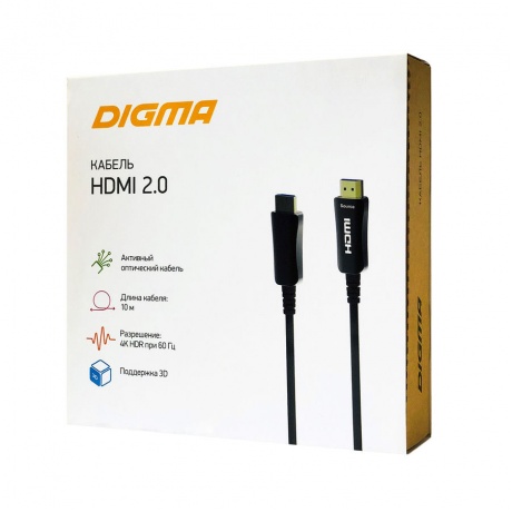 Кабель аудио-видео Digma HDMI 20 AOC HDMI (m)-HDMI (m) 10м контакты позолото черный (BHP AOC 20-10) - фото 3