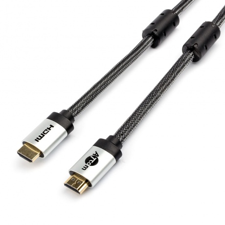 Кабель Atcom HDMI-HDMI v2.0 3,0м (HIGH speed, Metal gold, в оплетке , пакет) - фото 2