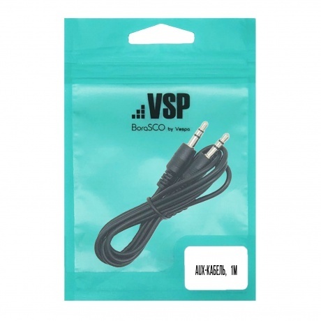 

Кабель AUX BoraSCO трёхконтактный 1м черный