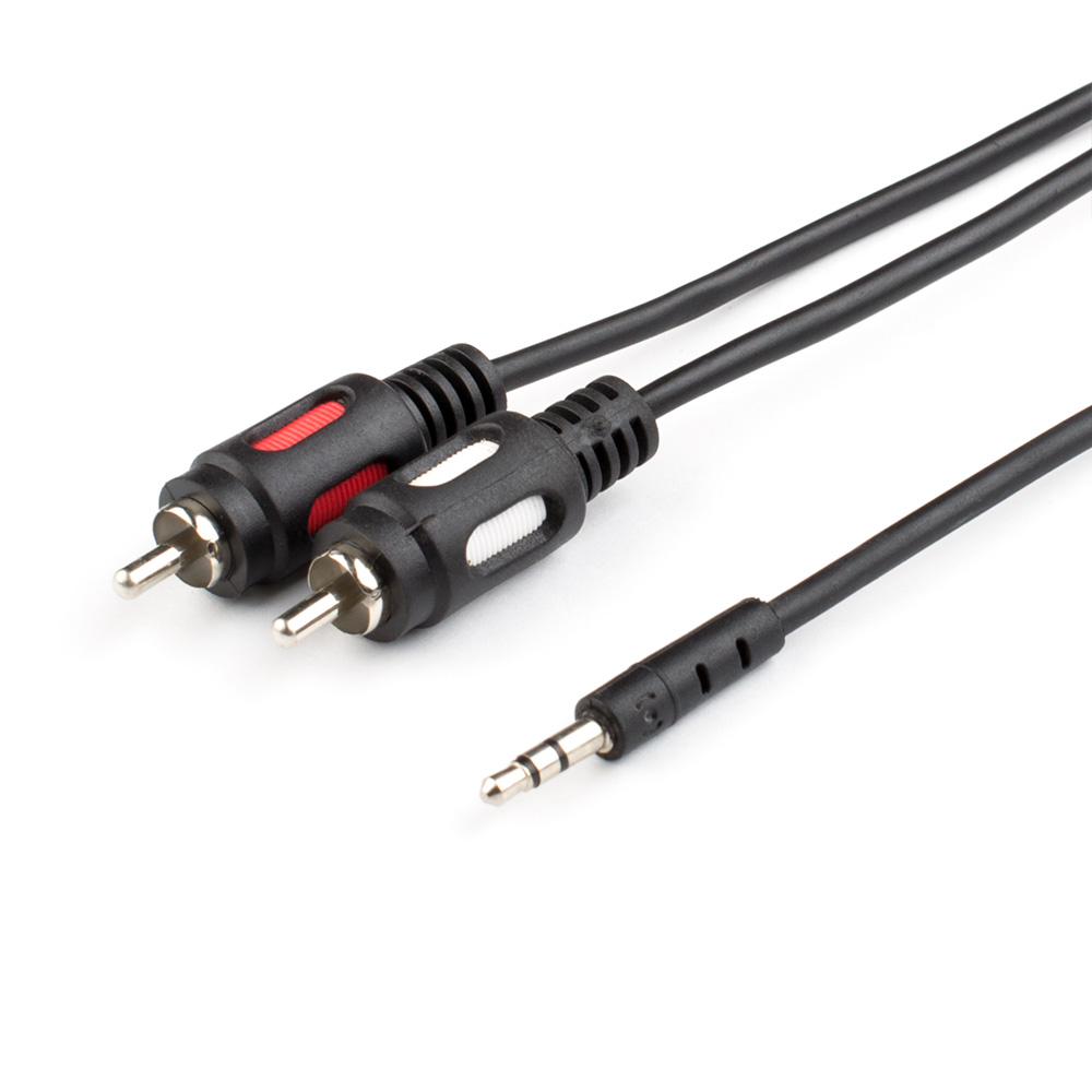 Кабель Atcom Audio-Video 2RCA 1.8м AT0707 кабель аудио 3 5мм 2rca cablexpert cca 458 2 5m переходник 3 5мм штекер на 2rca штекера 2 5 метра чёрный