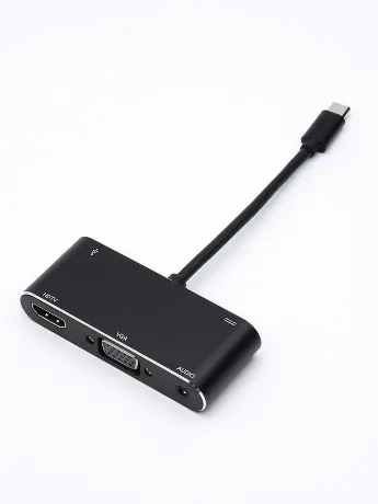 Адаптер Atcom Type-C - HDMI+VGA+USB 10cm AT2810