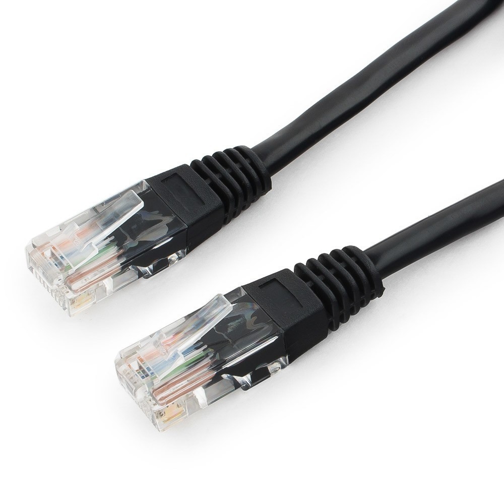 Патч-корд Cablexpert UTP PP12-0.5M/BK кат. 5e, 0.5м чёрный (PP12-0.5M/BK) кабель neomax ftp категория 5e 4 пары 305м черный nm20041