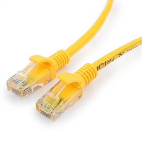 Патч-корд Cablexpert UTP PP12-1.5M/Y кат.5e, 1.5м желтый (PP12-1.5M/Y) - фото 1
