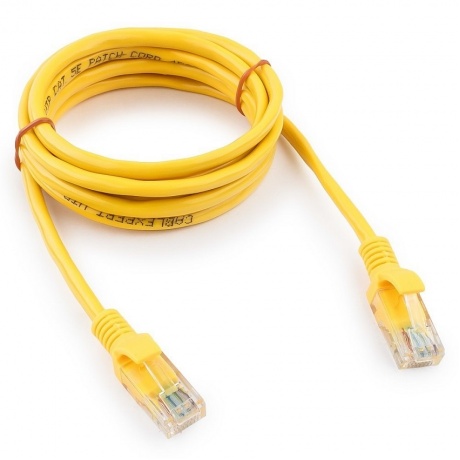 Патч-корд Cablexpert UTP PP12-1.5M/Y кат.5e, 1.5м желтый (PP12-1.5M/Y) - фото 2