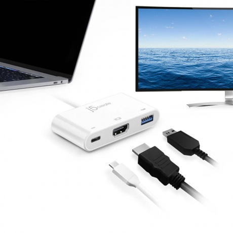 Переходник j5create USB-C на HDMI и USB Type-A 3.0/Power Delivery (JCA379) - фото 2