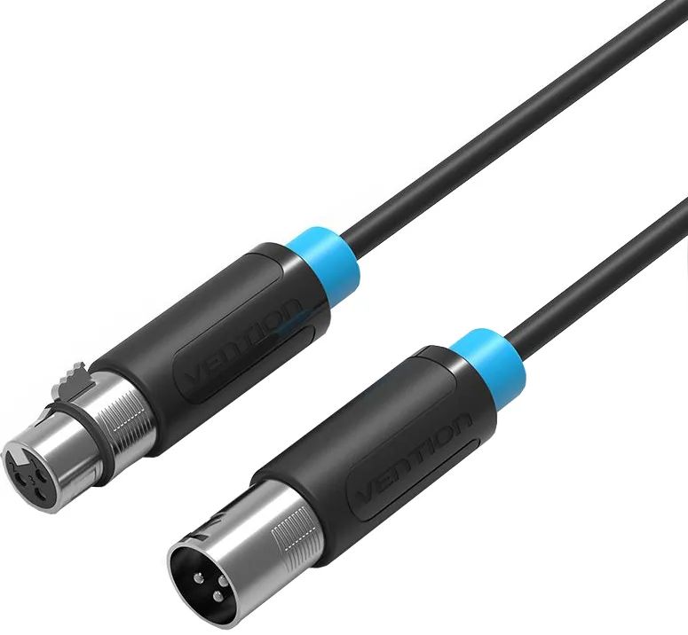 Кабель Vention аудио XLR M/XLR F - 1.5м кабель vention аудио xlr m xlr f 3м кабель vention xlr m xlr f 3 м bbfbi