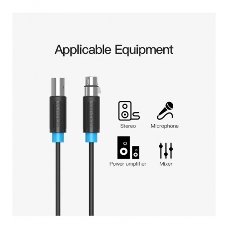 Кабель Vention аудио XLR M/XLR F - 3м - фото 3