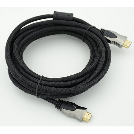 Кабель аудио HDMI (m)/HDMI (m) 5м. феррит.кольца Позолоченные контакты - фото 2