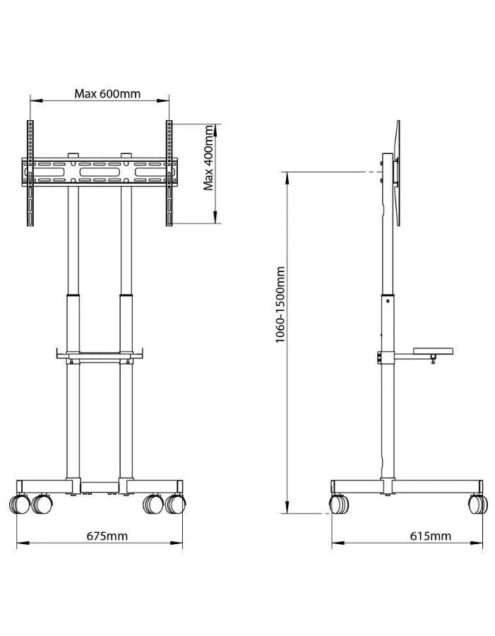 Подставка для телевизора Arm Media PT-STAND-7 черный 32"-80" макс.50кг напольный фиксированный - фото 10