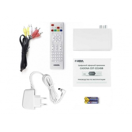 Ресивер DVB-T2 Cadena CDT-2214SB белый - фото 6