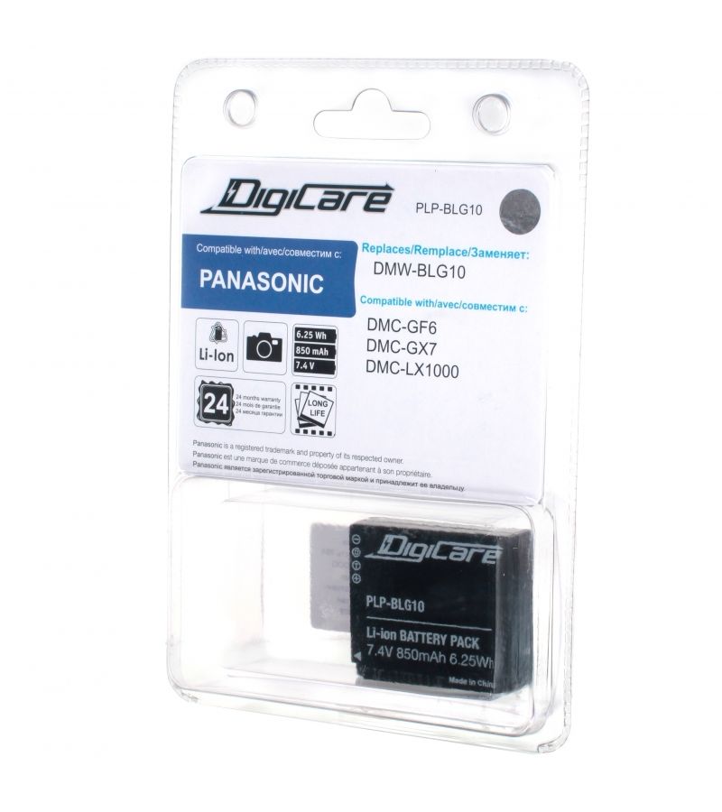 Аккумулятор DigiCare PLP-BLG10 / DMW-BLG10 для DMC-GF6, GX7, LX100 аккумулятор для фотоаппаратов beston panasonic bst dmw bld10e m 7 4 в 950 мач