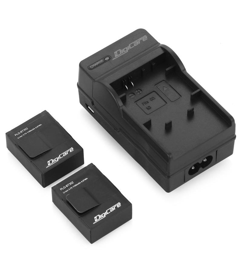 Комплект из двух аккумуляторов Digicare PLG-BT302 и зарядного устройства Powercam II зарядное устройство digicare powercam ii для nikon en el23