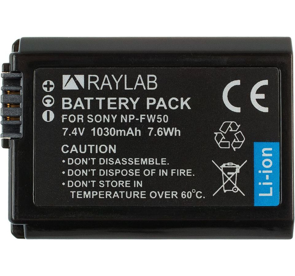 цена Аккумулятор Raylab RL-FW50 1030мАч