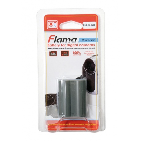 Аккумуляторная батарея Flama FLB-EN-EL3E Li-Ion 1600mAh для ф/а (Nikon D700, D300s,D300, D90 и др) - фото 6