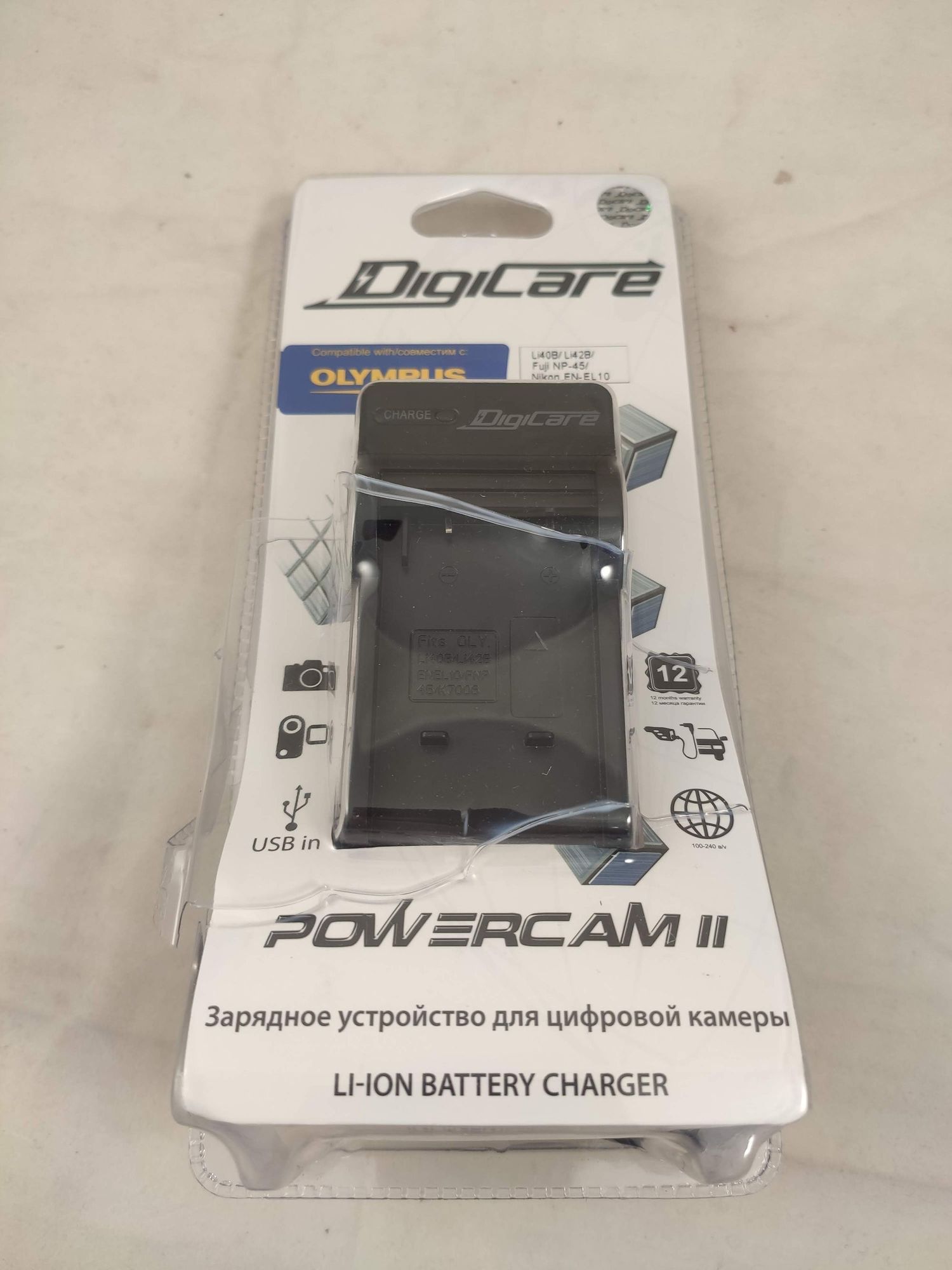 Зарядное устройство Digicare Powercam II для Olympus Li-40B, Li-42B, Fuji NP-45, уцененный (гарантия 14 дней) - фото 2