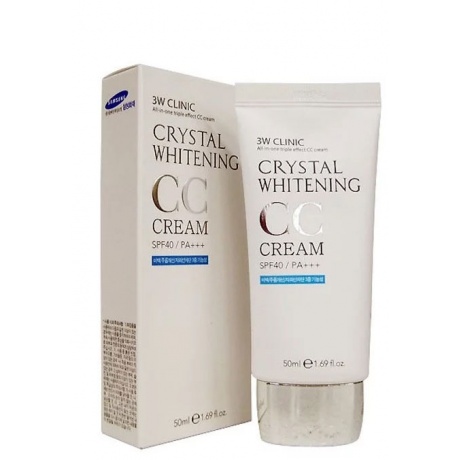 Осветляющий СС крем для лица 3W Clinic Crystal Whitening CC Cream SPF 50 natural beige, 50 мл - фото 1