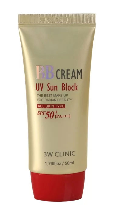 Солнцезащитный BB крем для лица 3W Clinic BB Cream UV Sun Block, 50 мл