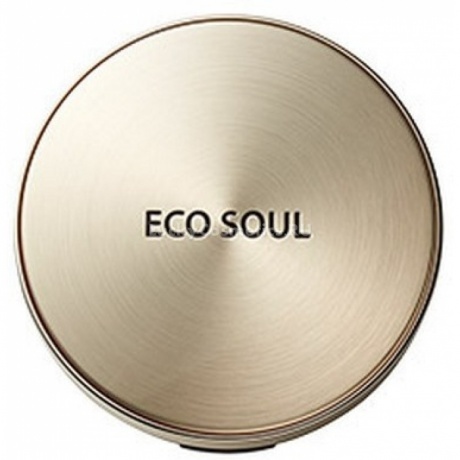 Пудра компактная золотая The Saem Eco Soul Luxury Gold Pact 23 Natural Beige 9гр - фото 1