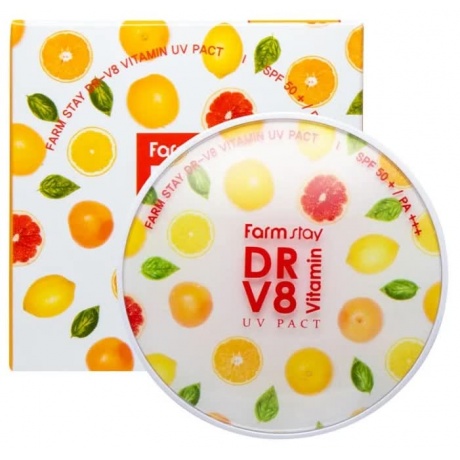 Компактная пудра со сменным блоком FarmStay DR-V8 Vitamin UV Pack SPF 50, 21 Beige (+refill) - фото 2