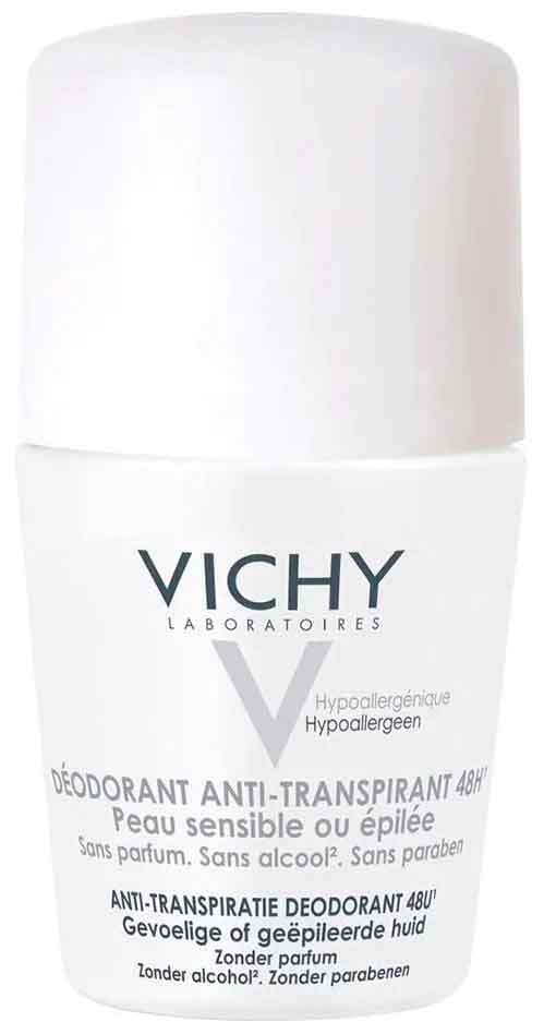 Шариковый дезодорант для очень чувствительной кожи Vichy 48 часов, 50 мл.