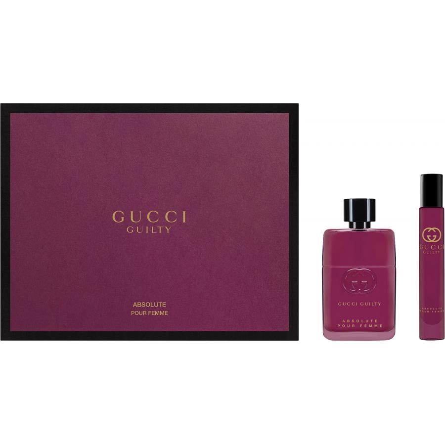 Парфюмерный набор Gucci Guilty Absolute Pour Femme (парфюмерная вода 50 мл+миниатюра 7.4 мл) женский