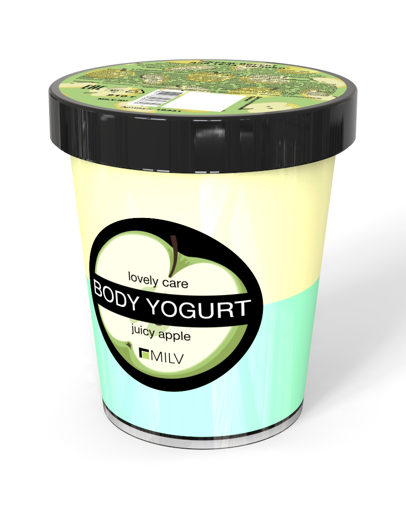 Крем-йогурт двухцветный Milv Яблоко 210г
