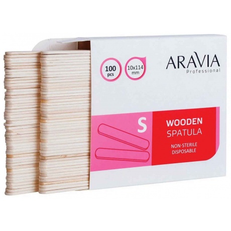Шпатели деревянные одноразовые ARAVIA Professional размер S 100шт - фото 2