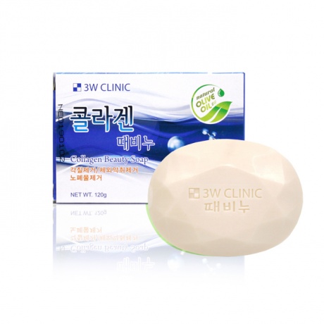 Мыло с коллагеном 3W Clinic Collagen Beauty Soap, 120 гр - фото 1