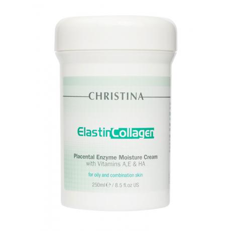 Увлажняющий крем с плацентой Christina Elastin Collagen Placental Enzyme Moisture Cream, 250 мл - фото 1
