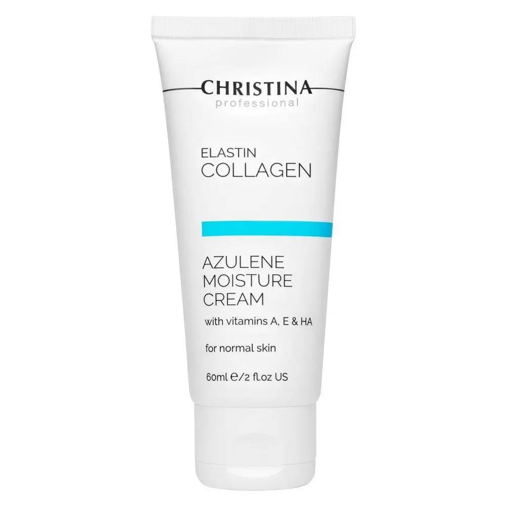 Увлажняющий азуленовый крем для нормальной кожи Christina Elastin Collagen Azulene Moisture Cream, 60 мл