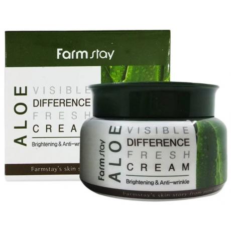 Крем для лица увлажняющий с экстрактом алоэ FarmStay Aloe Visible Difference Fresh Cream, 100гр - фото 1