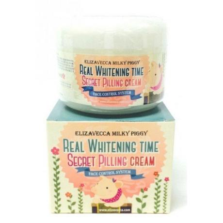 Осветляющий крем с эффектом пилинга Elizavecca Milky Piggy Real Whitening Time Secret Peeling Cream - фото 3