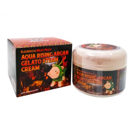 Паровой увлажняющий крем Elizavecca Milky Piggy Aqua Rising Argan Gelato Steam Cream - фото 1