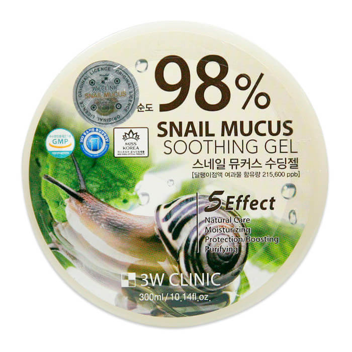 Гель универсальный с улиточным муцином 3W Clinic Snail Soothing Gel 98%, 300 мл