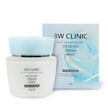 Крем для лица отбеливающий 3W Clinic Excellent White Cream, 50 гр - фото 1