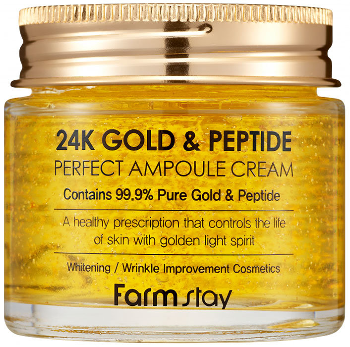 Ампульный крем с золотом и пептидами Farmstay 24K Gold  Peptide Perfect Ampoule Cream, 80ml