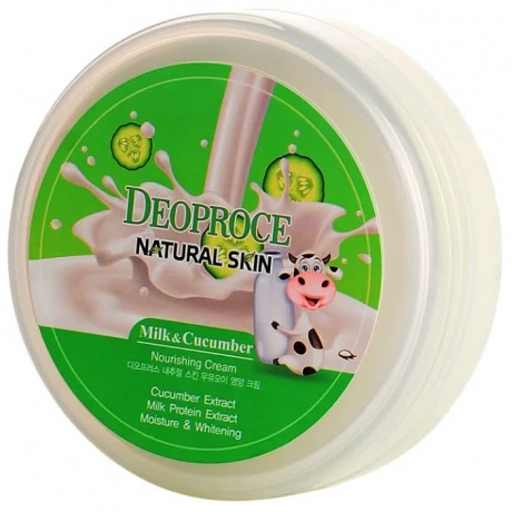 Крем для лица и тела Deoproce Natural Skin Nourishing Cream Milk Cucumber 100гр - фото 1