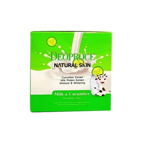 Крем для лица и тела Deoproce Natural Skin Nourishing Cream Milk Cucumber 100гр - фото 2