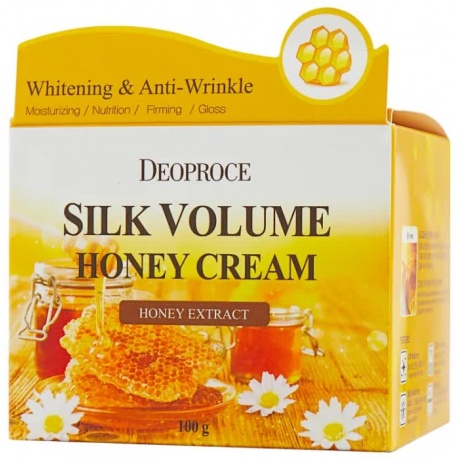 Крем для лица питательный на основе меда Deoproce Moisture Silk Volume Honey Cream 100гр - фото 2