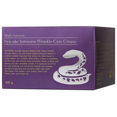 Крем для лица со змеиным ядом Deoproce Syn-Ake Intensive Wrinkle Care Cream 100гр - фото 2
