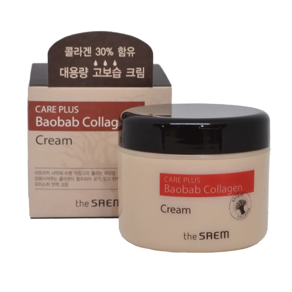 Крем коллагеновый баобаб The Saem Care Plus Baobab Collagen Cream 100мл - фото 1