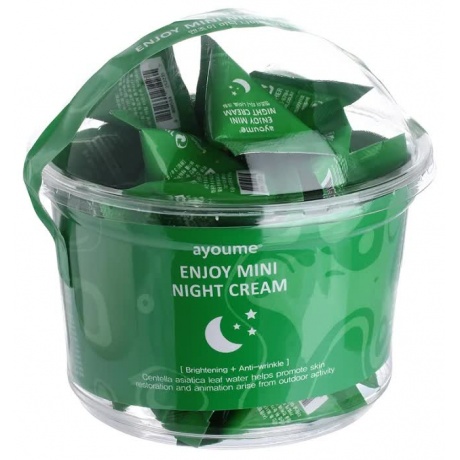 Крем для лица ночных с центеллой Ayoume Enjoy Mini Night Cream НАБОР (set 30шт*3гр) - фото 1