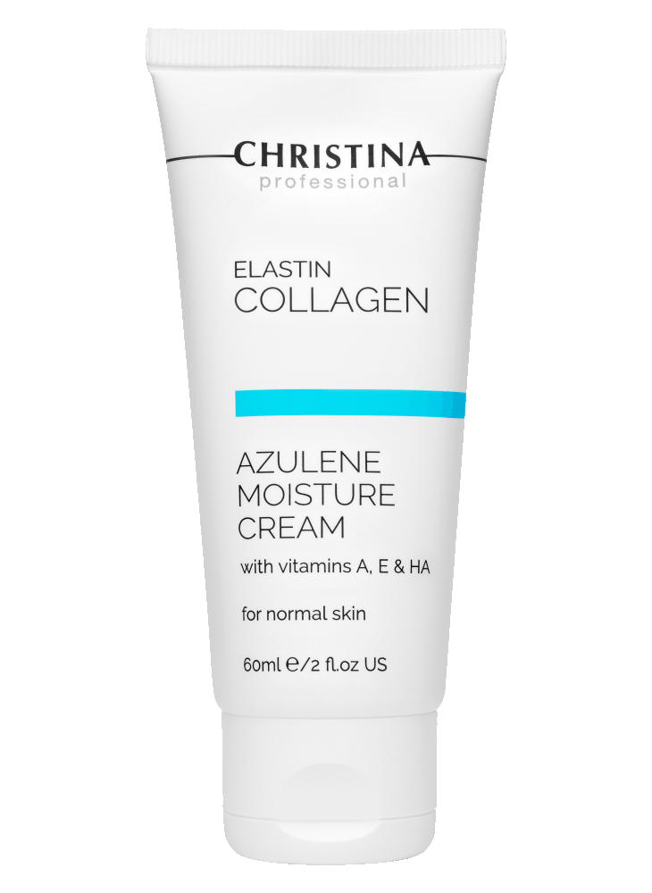 Увлажняющий азуленовый крем Christina Elastin Collagen Azulene Moisture Cream with Vit. A E  HA 60мл