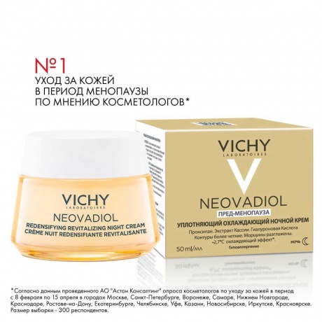 Крем ночной Пред-менопауза уплотняющий охлаждающий Vichy Neovadiol 50 мл - фото 4