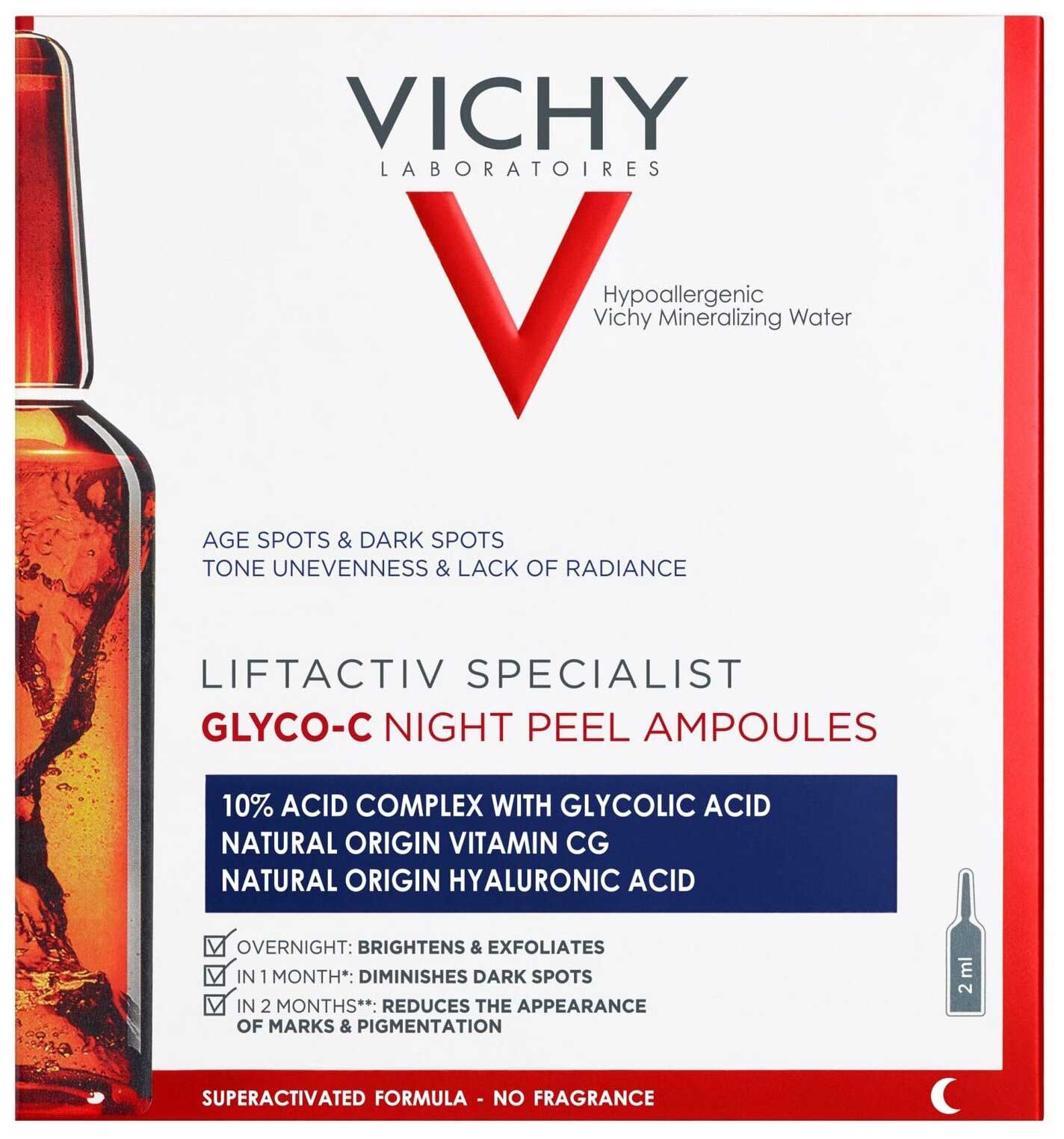 Антивозрастная сыворотка-пилинг ночного действия Vichy LIFTACTIV SPECIALIST GLYCO-C в ампулах 30 шт