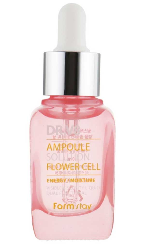Сыворотка ампульная с экстрактами цветов FarmStay DR-V8 Ampoule Solution Flower Cell, 30ml
