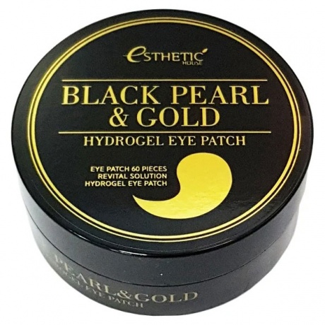 Гидрогелевые патчи с черным жемчугом и золотом Esthetic House Black Pearl &amp; Gold Hydrogel Eye Patch - фото 4