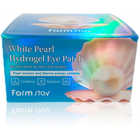Гидрогелевые патчи для глаз с экстрактом жемчуга FarmStay White Pearl Hydrogel Eye Patch, 60pcs - фото 1