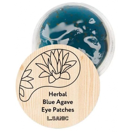 Гидрогелевые патчи с экстрактом голубой агавы L.Sanic Herbal Blue Agave Hydrogel Eye Patches, 60pcs - фото 2